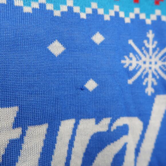 Tipsy Elves Natural Light Men's Parody Beer Christmas Holiday Sweater Large Blue - Picture 6 of 16